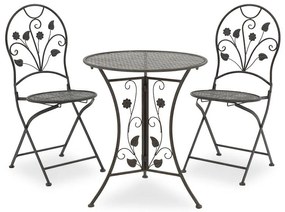 Τραπεζαρία Κήπου Abriel 137-000001 (Σετ 3τμχ) Anthracite Antique 2 Θέσεων