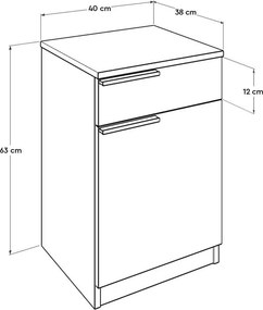 Κομοδίνο σε σονόμα &amp; λευκό χρώμα 40x38x63