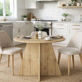 Τραπέζι Tailor Megapap χρώμα sapphire oak Ø100x75,7εκ.