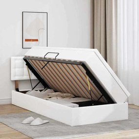 vidaXL Κρεβάτι με αποθηκευτικό χώρο και στρώμα με στρώμα Καθαρό Λευκό