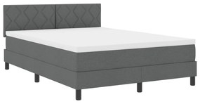 vidaXL κρεβάτι box spring  με στρώμα σκούρο γκρι 140x200 εκ υφάσμα