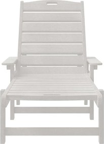 vidaXL Ξαπλώστρα Λευκό 195,5 x 53 x 98,5 εκ HDPE