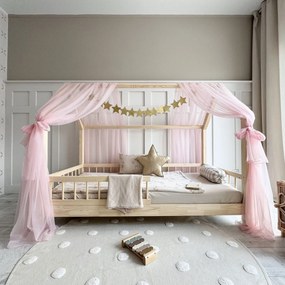 Κουρτίνα Οροφής Bianco Bed Pink Voile  Luletto