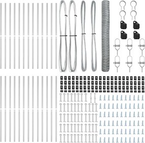 vidaXL Στύλος Περιφράξεων Ασημί 50 x 1,4 μ (36 mm δίχτυ) Ατσάλι