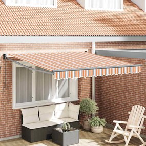 vidaXL Χειροκίνητη Τέντα Πολύχρωμη Ριγέ 300x250 cm
