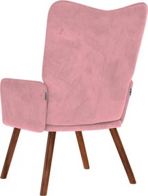 vidaXL Πολυθρόνα Relax Ροζ Βελούδινη