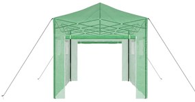 vidaXL Θερμοκήπιο με στέγη Πράσινο 280 x 410 x 315 εκ Ατσάλι