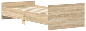 vidaXL Πλαίσιο Κρεβ. Χωρ. Στρώμα Sonoma Δρυς 90 x 190 εκ. Επεξ. Ξύλο