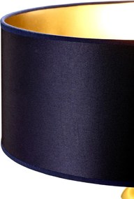 Επιτραπέζιο Φωτιστικό Kaszmir Φ35cm Χρυσό με Μπλε Ύφασμα