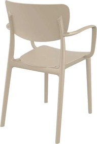 Πολυθρόνα Πολυπροπυλενίου Lisa Dove Grey 54X53X82εκ.
