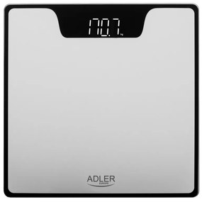 Ψηφιακή ζυγαριά μπάνιου Adler AD 8174S, 180 kg, οθόνη LED, Γυαλί ασφαλείας, Αυτόματη απενεργοποίηση, Ασημί