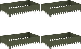 VidaXL Περίγραμμα γκαζόν 4 τμχ. 100 x 60 x 20 εκ. Ατσάλι Λαδί