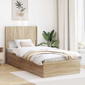 vidaXL Καλάθι με αποθήκη και κεφαλάρι Sonoma Δρυς 75 x 190 cm
