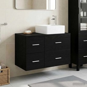 vidaXL Σετ Επίπλων Μπάνιου 2 pcs Μαύρη Δρυς Επεξεργασμένο Ξύλο