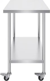 VEVOR Stainless Steel Work Table Commercial Prep Table 30x48 Inch With 4 Casters