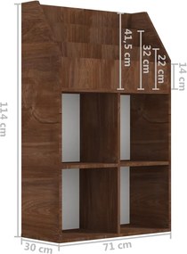 vidaXL Παιδικό Ράφι Περιοδικών Καφέ Δρυς 71x30x114 εκ. Επεξεργ. ξύλο