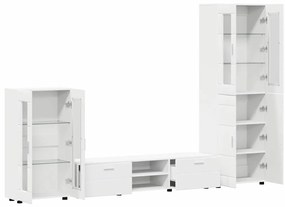 vidaXL Σετ επίπλου τηλεόρασης με ράφι FLORIN Λευκό Επεξεργασμένο ξύλο