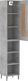 vidaXL Ντουλάπι Γκρι Σκυροδέματος 34,5x34x180 εκ. Επεξεργασμένο Ξύλο