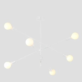 ARTE ILLUMINA ΦΩΤΙΣΤΙΚΟ ΚΡΕΜΑΣΤΟ 6XΕ27 100X65 ΛΕΥΚΟ Eurolamp 144-23003