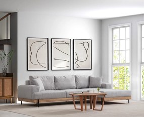 Corner Sofa Eti Oak Right - Grey Grey