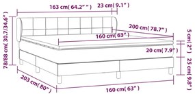 vidaXL Κρεβάτι Boxspring με Στρώμα Μπλε 160x200 εκ. Υφασμάτινο