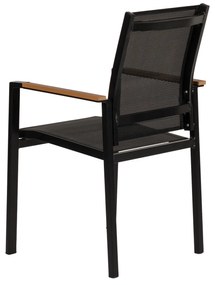Πολυθρόνα Κήπου KALANDULA Μαύρο/Καρυδί Αλουμίνιο/Ύφασμα 56x57x90cm - 14840001 - 14840001