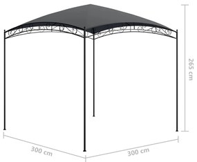 vidaXL Κιόσκι Ανθρακί 3 x 3 x 2,65 μ. 180 γρ./μ²