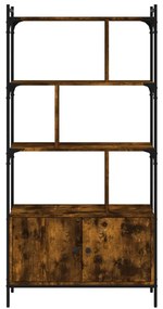 vidaXL Βιβλιοθήκη με Πόρτες Καπνιστή Δρυς 76,5x30x154,5 εκ. Επεξ. Ξύλο
