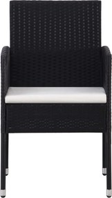 vidaXL Σετ Τραπεζαρίας Κήπου 5 Τεμαχίων Μαύρο