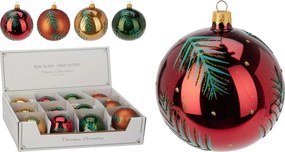 JK Home Décor - Μπάλα Χριστουγέννων Γκι από Γυαλί 8cm 4Σχδ