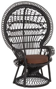 ΠΟΛΥΘΡΟΝΑ ROYAL PEACOCK HM9342.03 RATTAN ΜΑΥΡΟ-ΜΑΞΙΛΑΡΙ ΚΑΦΕ 114x72x150Yεκ. (1 Τεμμάχια)