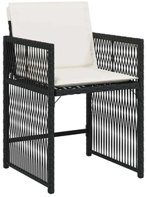 vidaXL Σέτ φαγητού για κήπο 5 pcs Μαύρο συνθετικό ρατάν