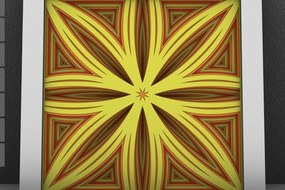 Intra απο ξύλο plywood Χρώμα wenge 3mm-4mm πάχος - Flower 3D Layered Paper Cut, Flower 3D Δίασταση 30x30 cm INTRAFABR-112846696