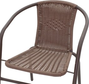Πολυθρόνα Obbi pakoworld μέταλλο-pe καφέ 53x59x72εκ