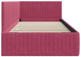 vidaXL Κρεβάτι Γωνίας με κεφαλάρι Μπορντό 100 x 200 cm Βελούδο