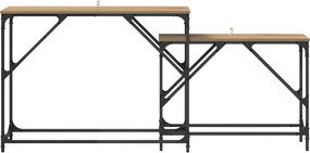 vidaXL Τραπέζι κονσόλας 2 τμχ. Artisan Oak 100 x 28 x 75 εκ.