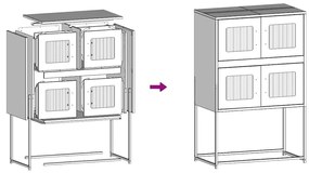 Highboard Ανθρακί 68x39x107 cm Χάλυβας - Ανθρακί