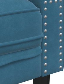 vidaXL Καναπές Διθέσιος Chesterfield με Στηρίγματα Μπλε Βελούδο