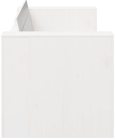 vidaXL Καναπές Κήπου Διθέσιος 134x60x62 cm Λευκός Μασίφ Ξύλο Πεύκο