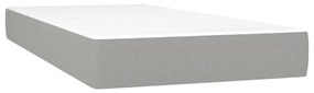 vidaXL Κρεβάτι Boxspring με Στρώμα &amp; LED Αν.Γκρι 90x200 εκ. Υφασμάτινο
