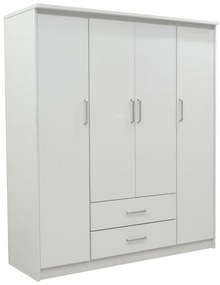 Wardrobe Olympus with 4 doors and drawers in white colour 159x57x183cm 159x57x183 εκ.