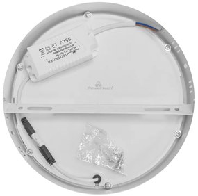 POWERTECH LED panel PAN-0002, 18W, Φ 22.5cm, 4000K, 1820lm, λευκό
