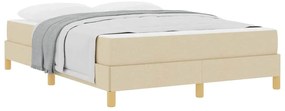 vidaXL Κρεβάτι με ελατήρια Κρέμα, Καφέ 140 x 190 cm