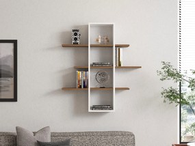 Ράφι Τοίχου Καρυδί / Λευκό BANAZIR 96x19.6x101