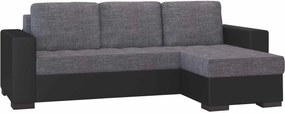 Γωνιακός καναπές Julie-Μαύρο - Γκρι - 237.00Χ150.00Χ90.00cm