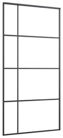 Συρόμενη Πόρτα Μαύρη 102,5 x 205 εκ. από Γυαλί ESG / Αλουμίνιο - Μαύρο