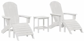 vidaXL Έπιπλα Χαλάρωσης Κήπου 3 pcs Λευκό 38 x 38 x 46cm Πλαστικό