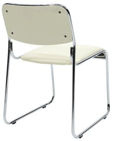 Καρέκλα επισκέπτη Corina pakoworld με PVC χρώμα εκρού