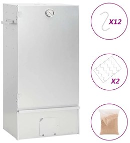 vidaXL Φούρνος Μπάρμπεκιου με Πριονίδι 44,5x29x83 εκ. Γαλβαν. Ατσάλι