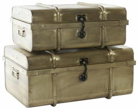 Μπαούλα DKD Home Decor Μέταλλο (68 x 42 x 31 cm) (58 x 35.5 x 25 cm) (2 pcs)